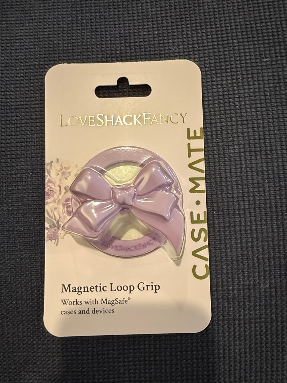 LoveShackFancy Lavender Bow Magnetic Loop Grip